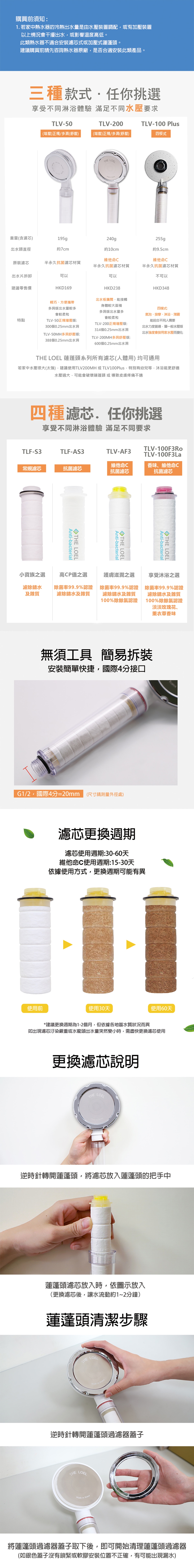 The LOEL TLV-200MH (1 Shower Head + 1 Antibacterial Filter) (Multi-hole Ver.) Korea Vitamin C Shower Filter